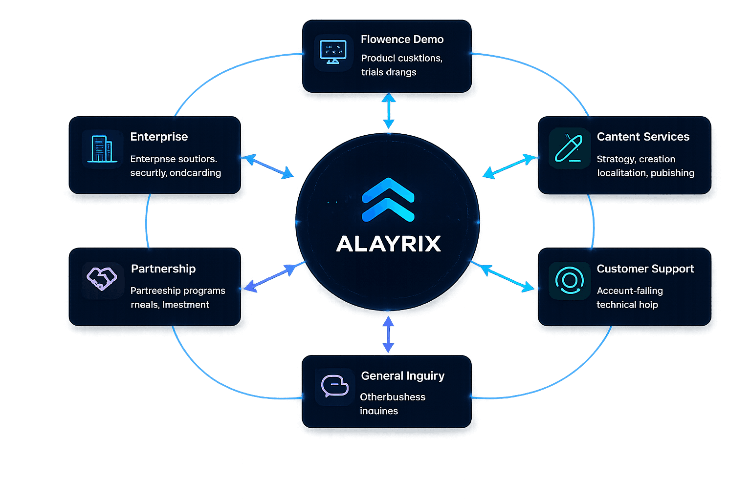 Alayrix contact hub — demo, services, support, partnerships and more