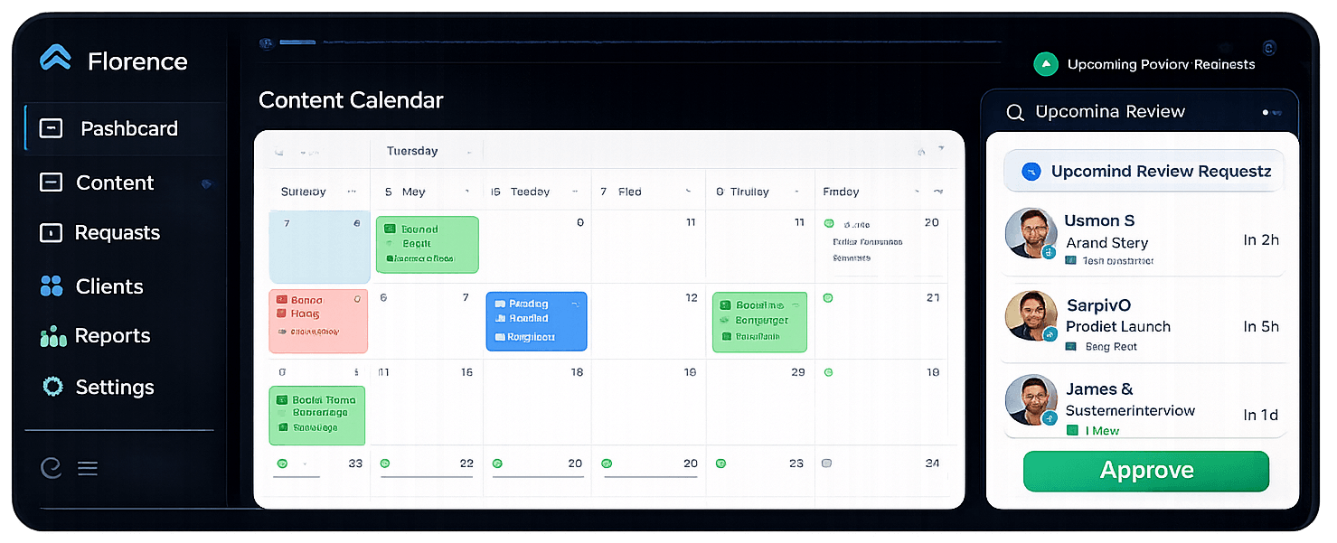 Flowence content service visibility